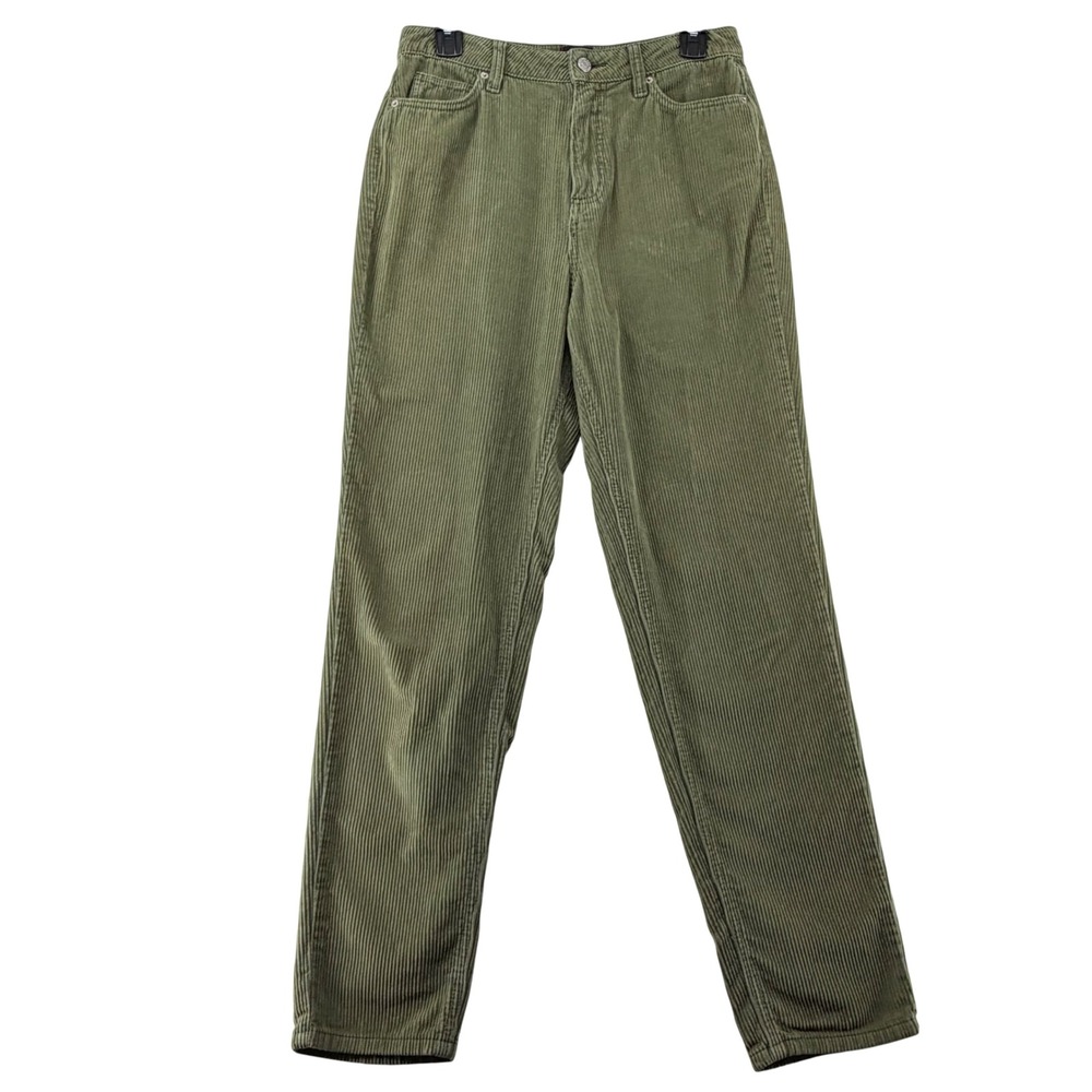 BDG Mom High-Rise Corduroy 100% Cotton Straight Leg Pants Womens 28 Green